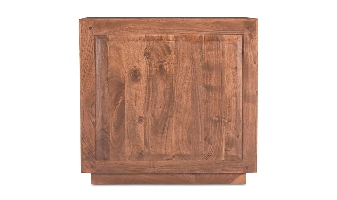 Madagascar Nightstand in Brown back view - brown live edge acacia nightstand by Moe&