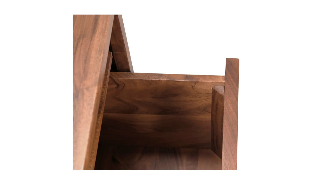 Madagascar Nightstand in Brown drawer detail - brown live edge acacia nightstand by Moe&