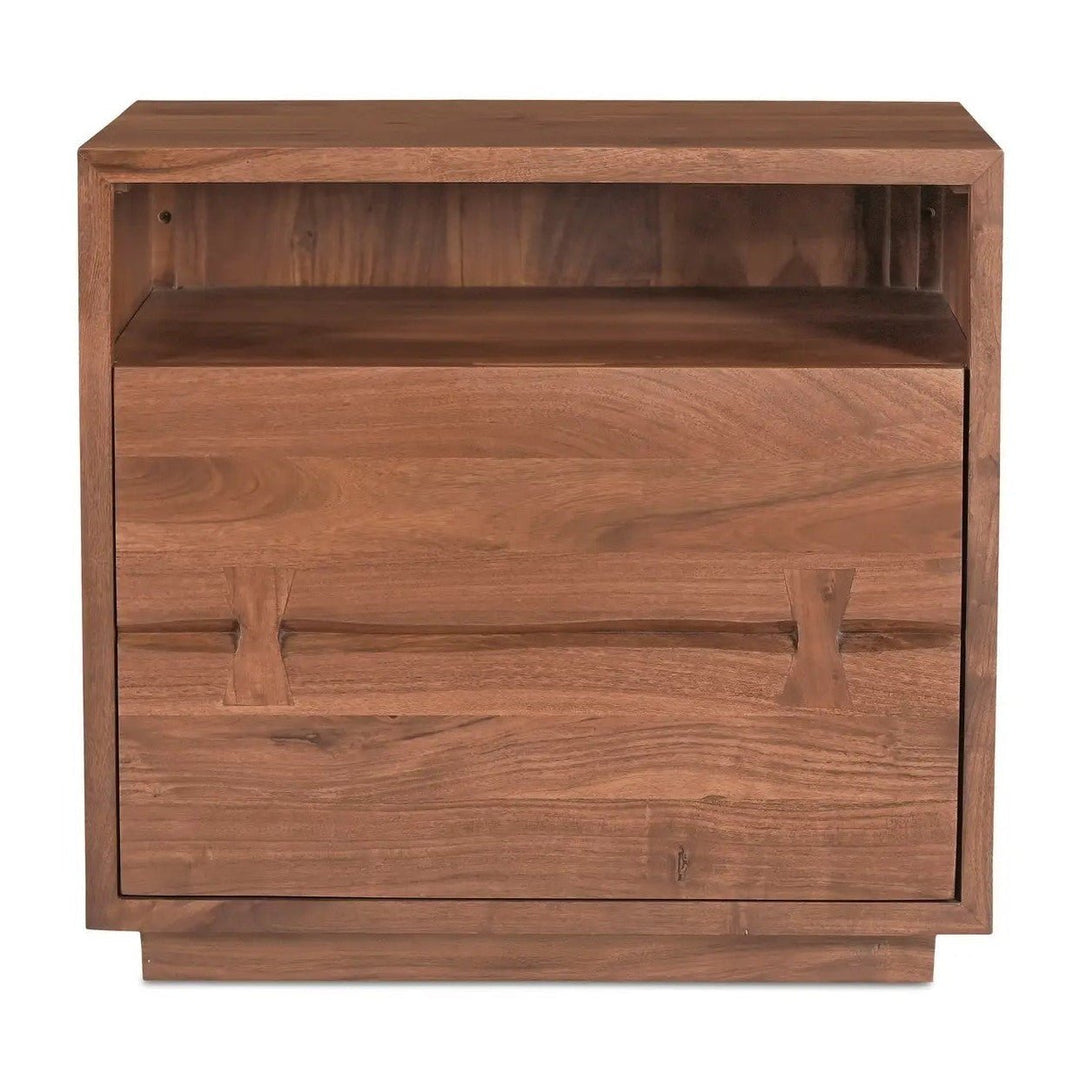 Madagascar Nightstand in Brown - brown live edge acacia nightstand by Moe's - Whats New Furniture Portland OR