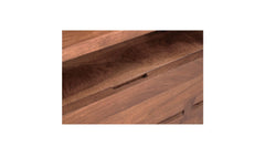 Madagascar Nightstand in Brown side detail - brown live edge acacia nightstand by Moe&