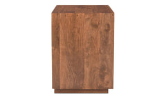 Madagascar Nightstand in Brown side view - brown live edge acacia nightstand by Moe&