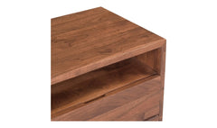 Madagascar Nightstand in Brown storage detail - brown live edge acacia nightstand by Moe&