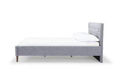 Madison Queen Bed Frame in Dine Dark Grey back view - queen upholstered bed frame private label - Whats New Furniture Portland OR