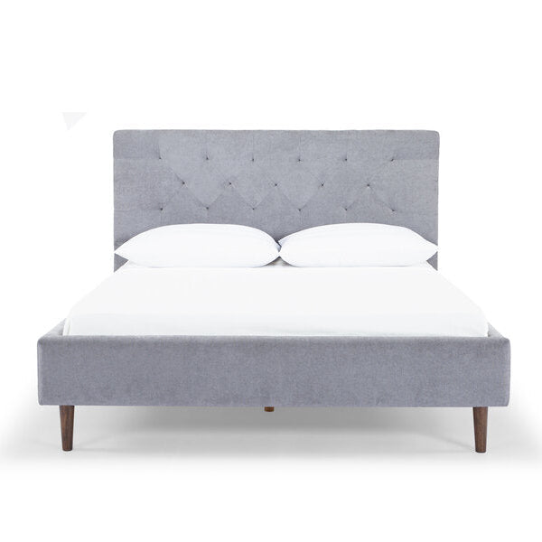 Madison Queen Bed Frame in Dine Dark Grey - queen upholstered bed frame private label - Whats New Furniture Portland OR