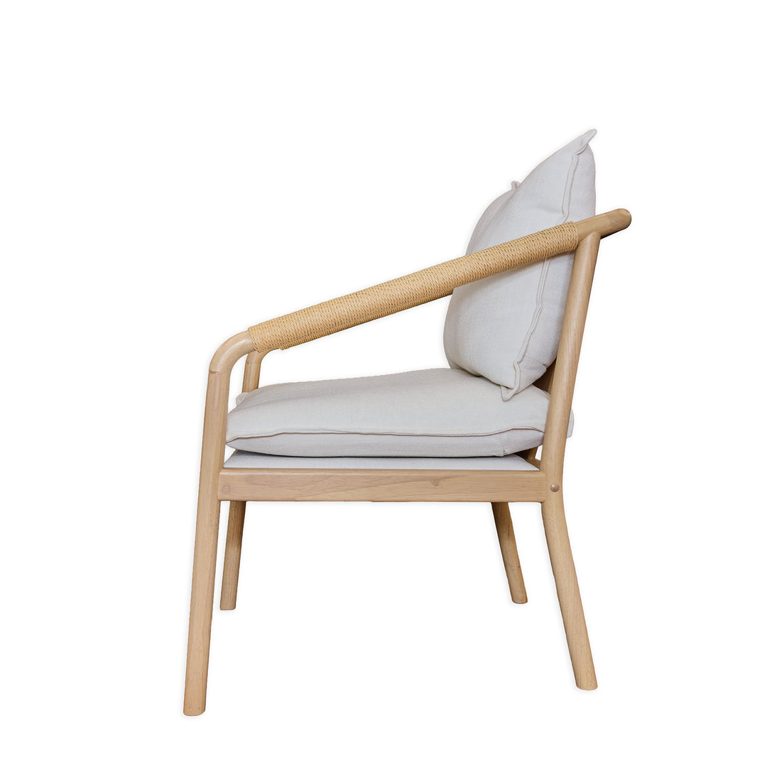 Magnolia Wood Occassional Chair with Cushions detail view - Whats New Furniture - Portland, Oregon