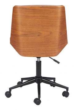 Maker Office Chair in Brown back view - adjustable office chair by Zuo - Whats New Furniture Portland OR