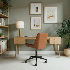 Maker Office Chair in Brown office room setting - adjustable office chair by Zuo - Whats New Furniture Portland OR