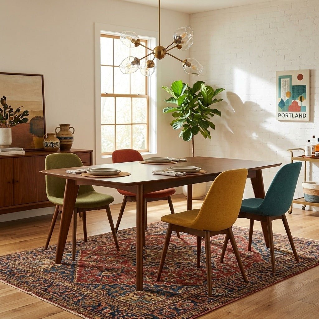 Malone Large Dining Table in walnut detail view - extendable walnut dining table by Coaster - Whats New Furniture Portland OR