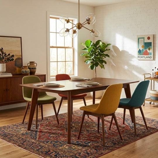Malone Large Dining Table in walnut detail view - extendable walnut dining table by Coaster - Whats New Furniture Portland OR