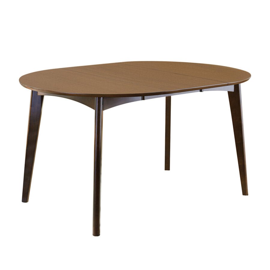 Malone Small Extendable Dining Table in walnut back view - extendable round dining table by Coaster - Whats New Furniture Portland OR