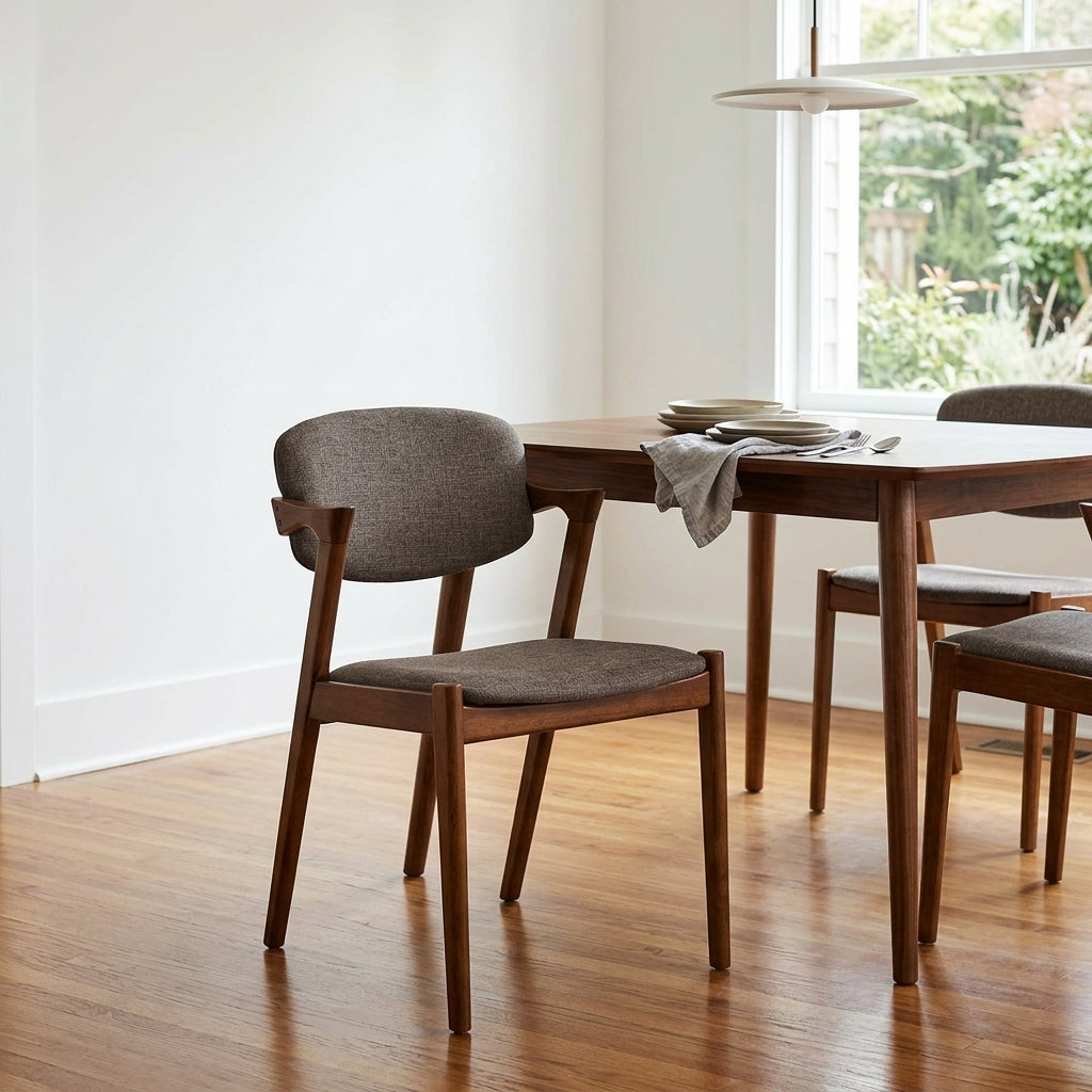 Malone Dining Chairs in walnut alternate angle - Danish mid-century dining chair by Coaster - Whats New Furniture Portland OR