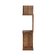 Mango Wood Zig Zag Wall Shelf 33" front view - wall shelf by Sagebrook Home - Whats New Furniture Portland OR