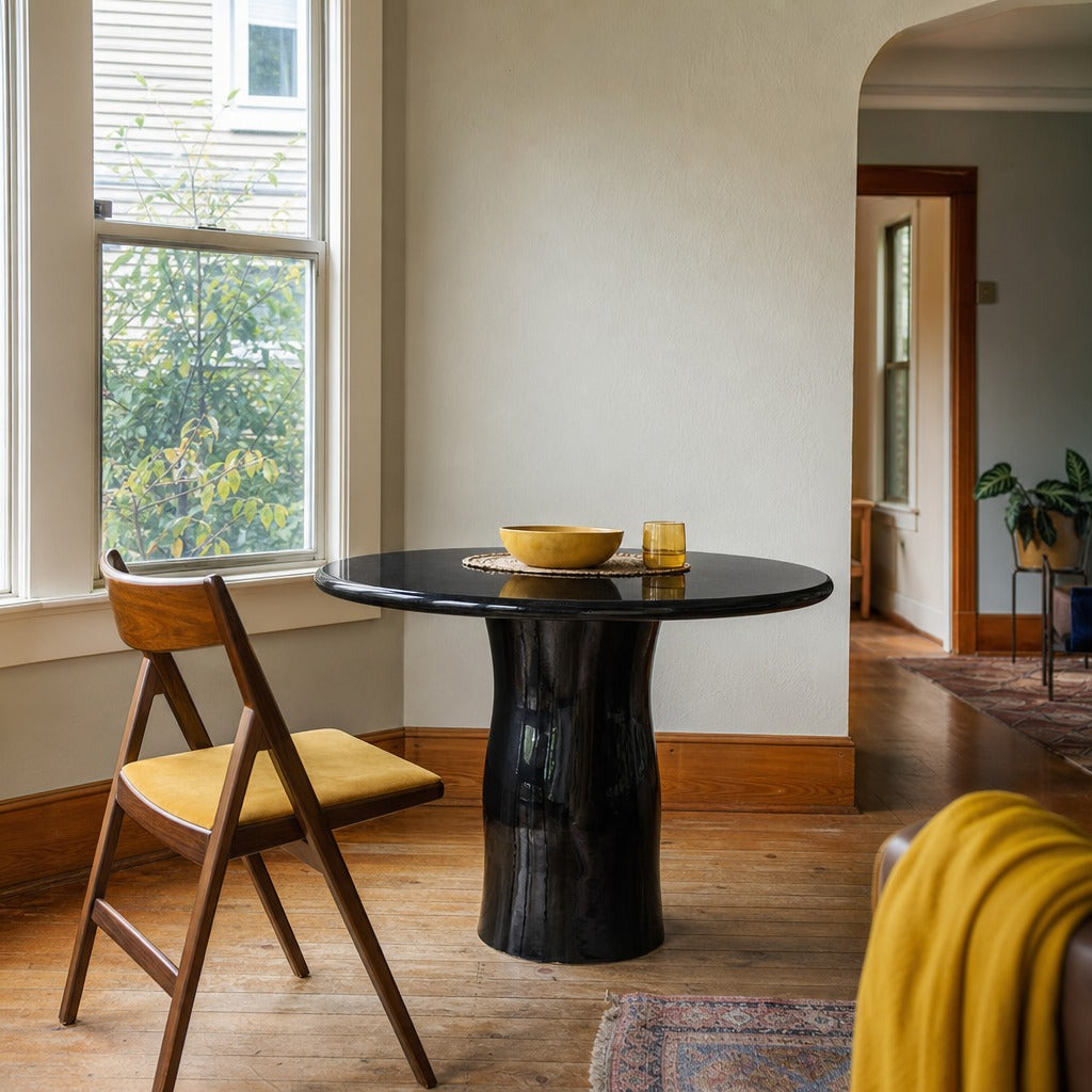 Manon Dining Table styled in Portland St. Johns bungalow dining room - Whats New Furniture