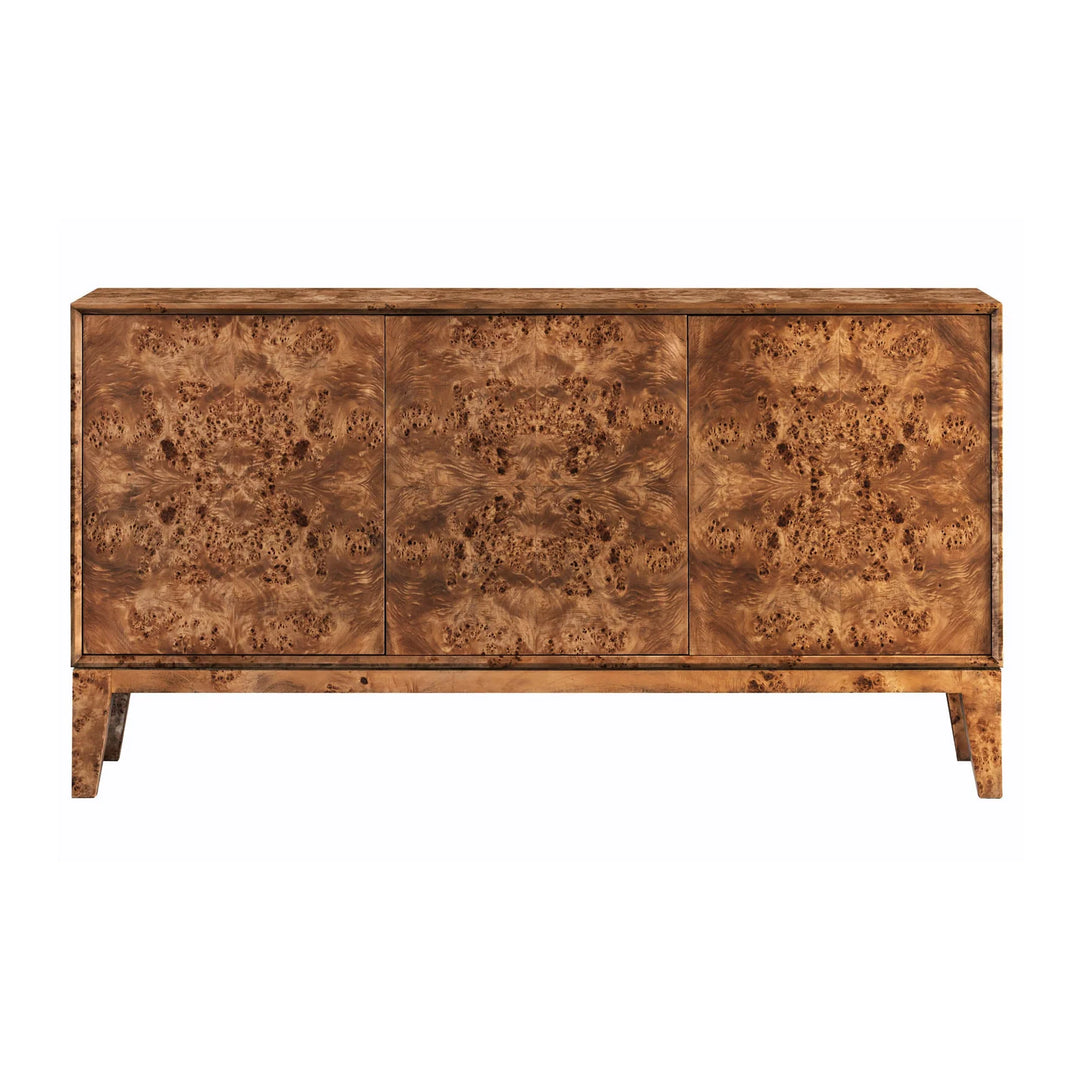 Mappa 3 Door Sideboard in Dark Brown Burl variant front view - three door sideboard by LH Imports - Whats New Furniture Portland OR