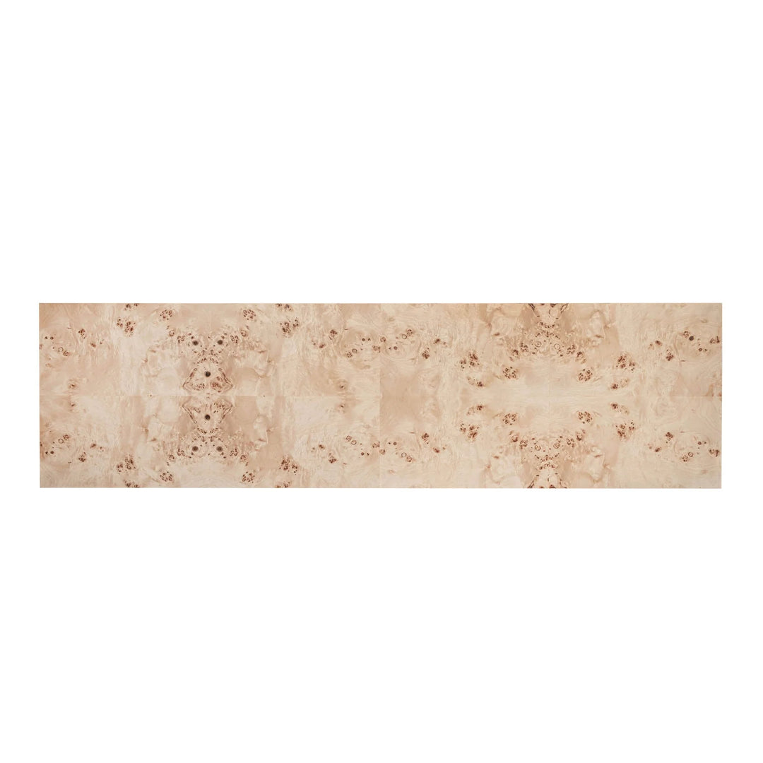 Mappa 3 Door Sideboard in Honey Blonde Burl top detail - three door sideboard by LH Imports - Whats New Furniture Portland OR