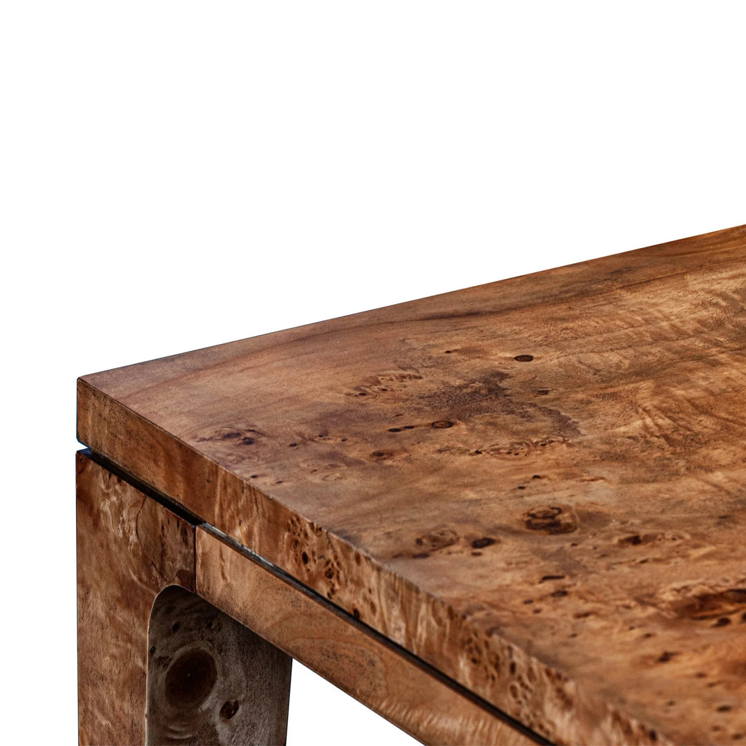 Mappa Dining Table in Dark Burl mango wood veneer burl veneer closeup - dining table by LH Imports - Whats New Furniture Portland OR