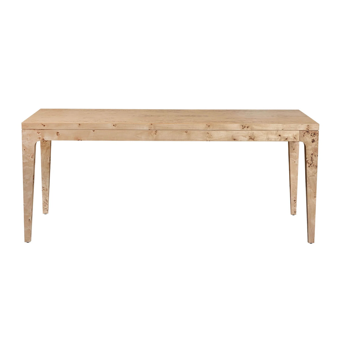 Mappa Dining Table in Light Burl mango wood veneer front view - dining table by LH Imports - Whats New Furniture Portland OR