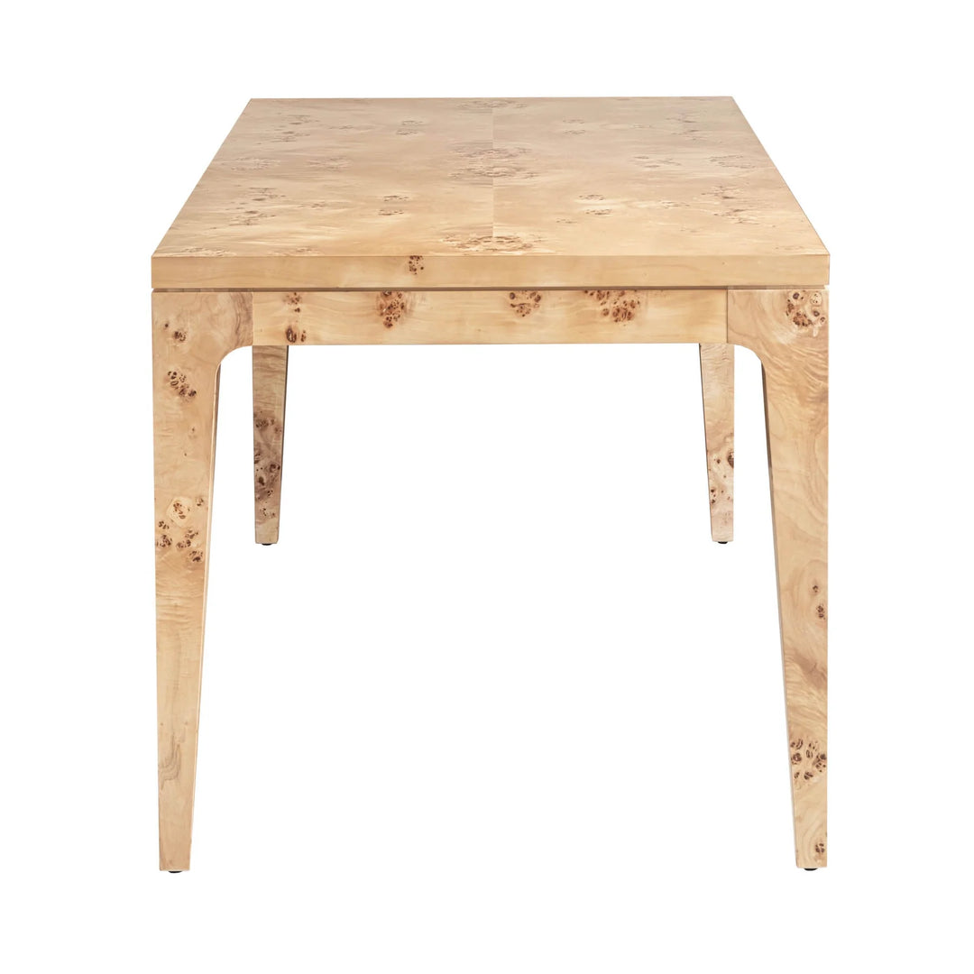Mappa Dining Table in Light Burl mango wood veneer side angle - dining table by LH Imports - Whats New Furniture Portland OR