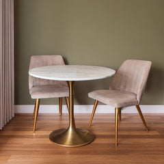 Marble Bistro Table w/2 Dining Chairs detail view 3 - Whats New Furniture - Portland, Oregon