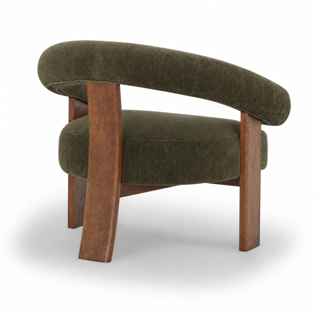 Marquam Accent Chair in Mohair Forest Green - back view studio - What&