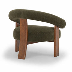 Marquam Accent Chair in Mohair Forest Green - back view studio - What&