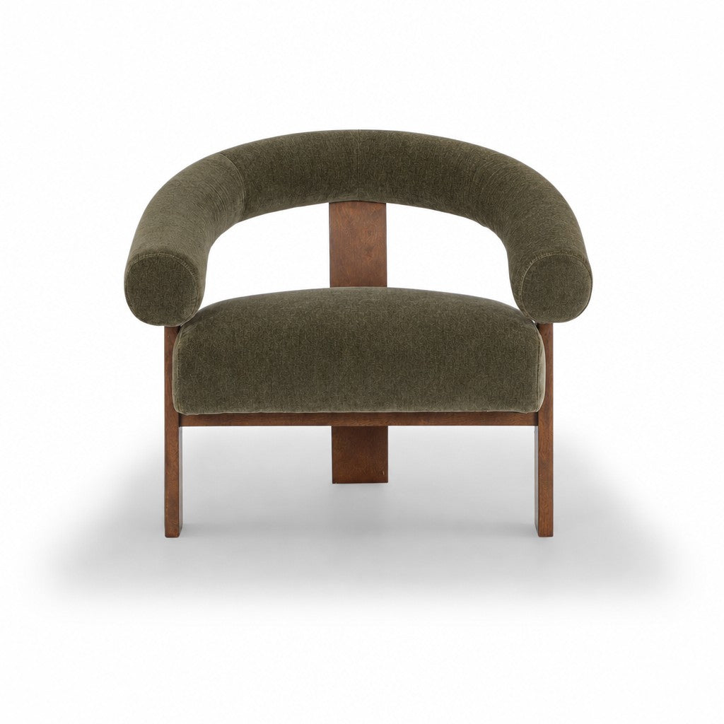 Marquam Accent Chair in Mohair Forest Green - studio - What&