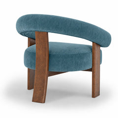 Marquam Accent Chair in Moss Turquoise - back view studio - What&