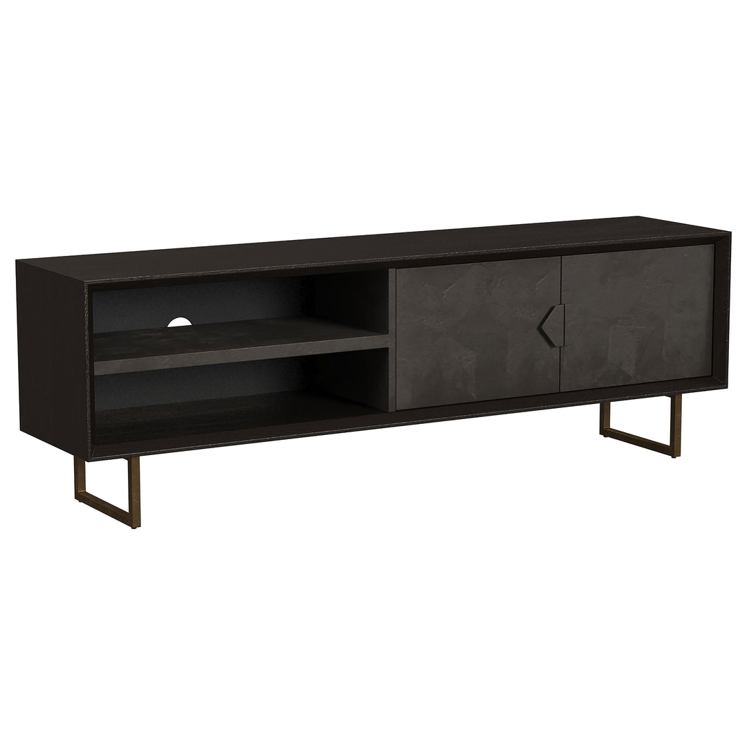Marsden 2-door Mango Wood 70-inch TV Stand Charcoal Black - What&