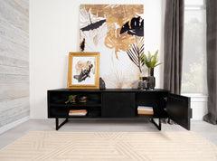 Marsden 2-door Mango Wood 70-inch TV Stand Charcoal Black - What&