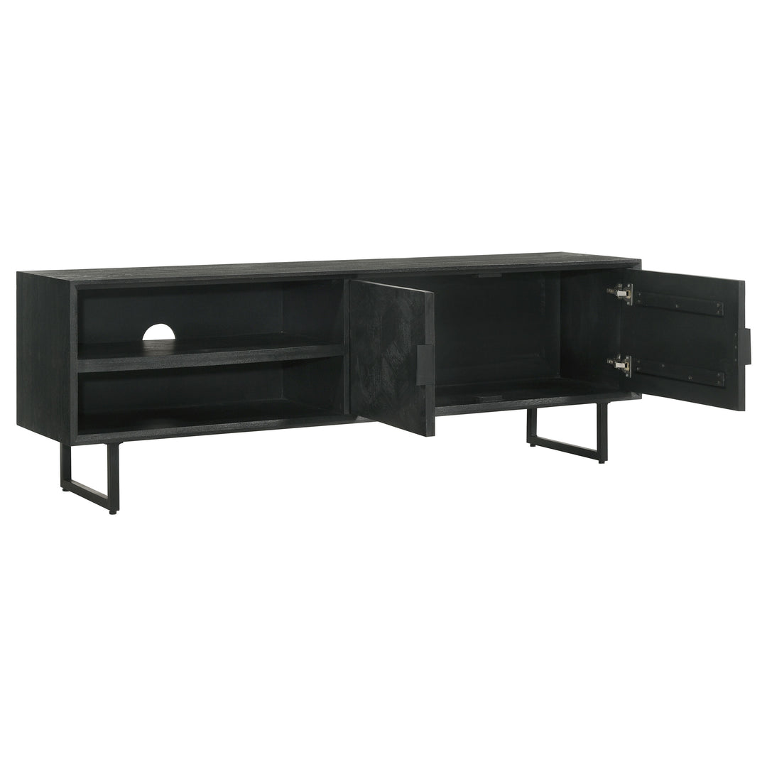 Marsden 2-door Mango Wood 70-inch TV Stand Charcoal Black - What&