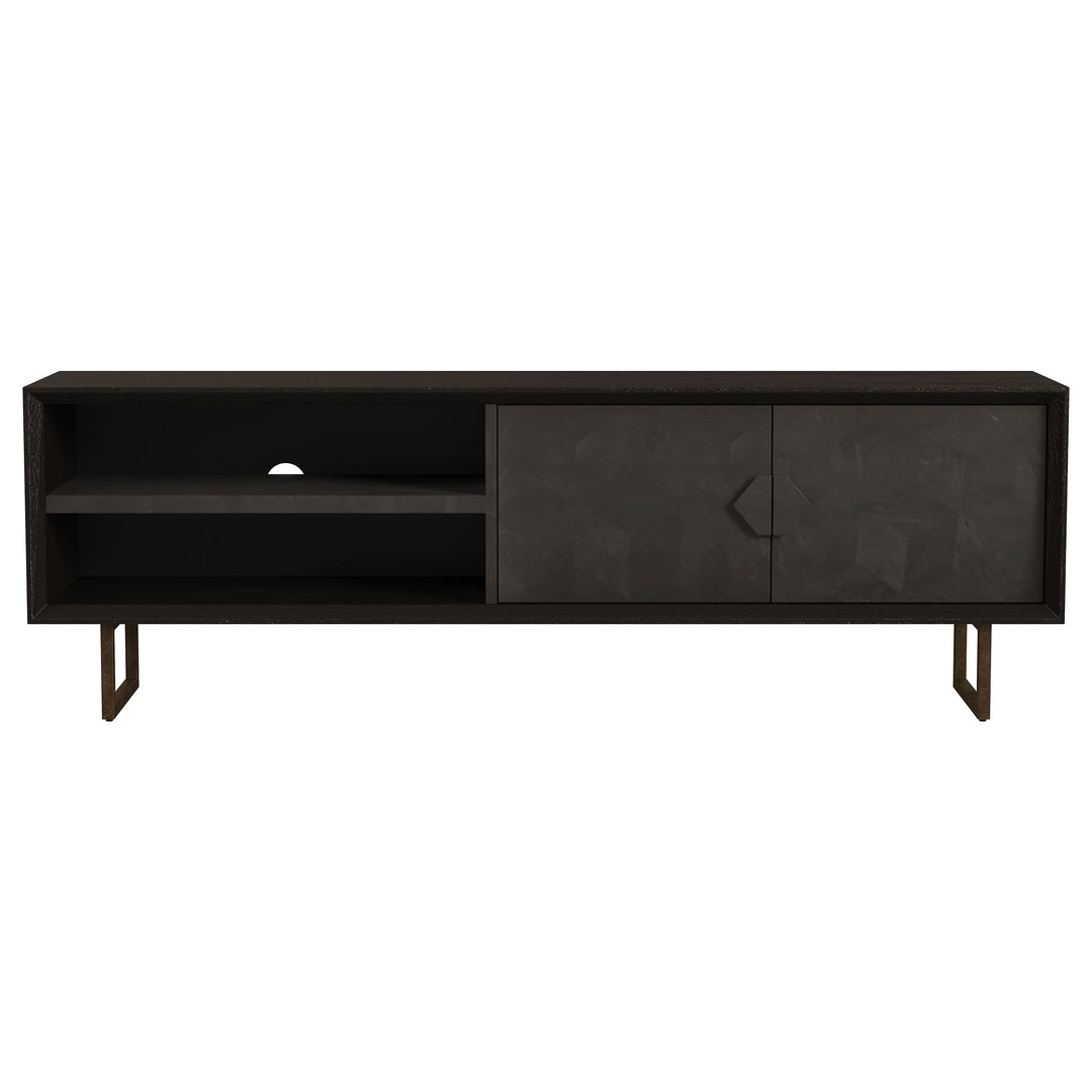 Marsden 2-door Mango Wood 70-inch TV Stand Charcoal Black - What&