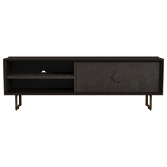 Marsden 2-door Mango Wood 70-inch TV Stand Charcoal Black - What&