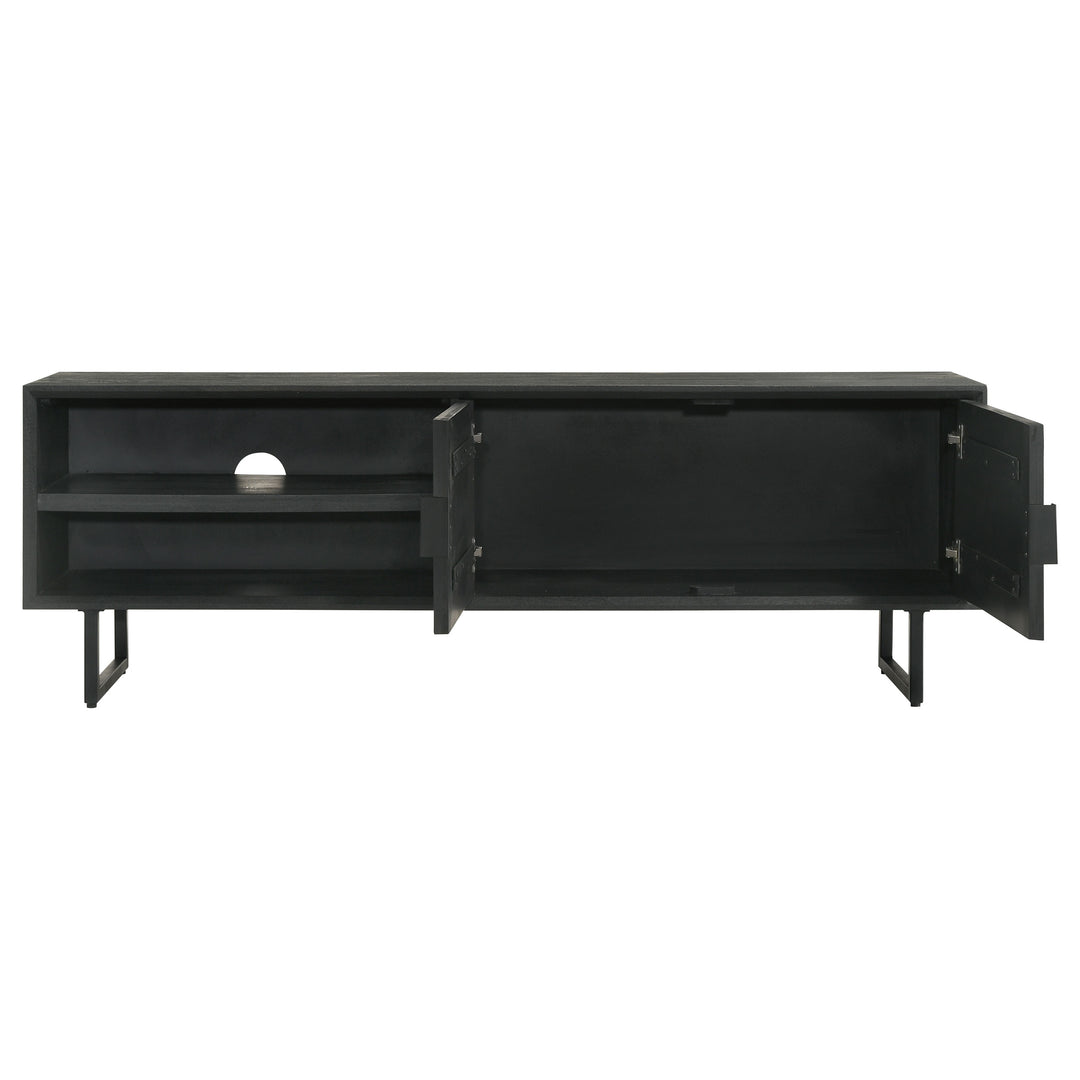 Marsden 2-door Mango Wood 70-inch TV Stand Charcoal Black - What&