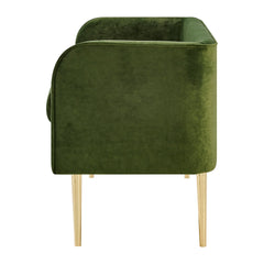Marsha Velvet Bench in Dainty Green alternate angle - velvet bench by NPD - Whats New Furniture Portland OR