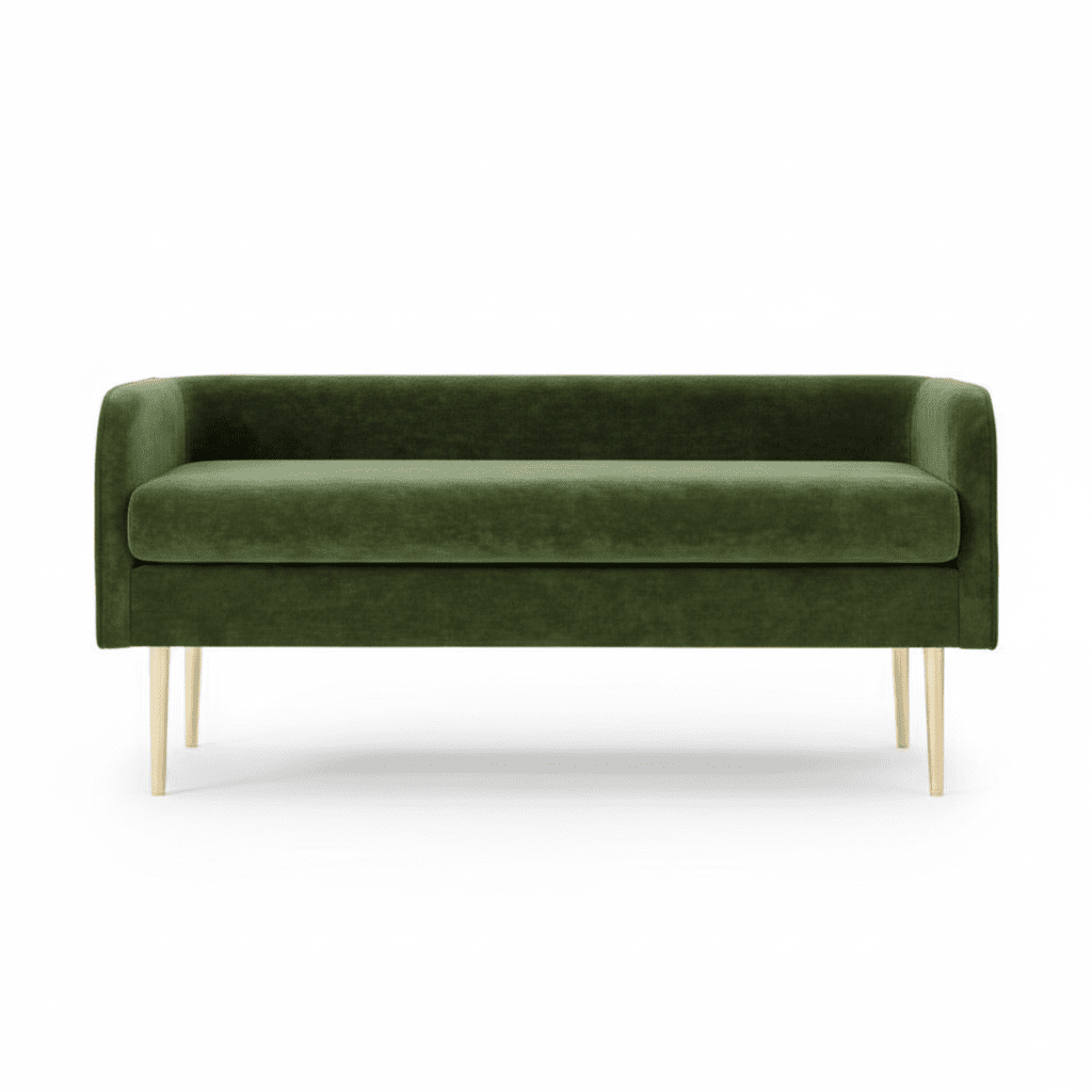 Marsha Velvet Bench in Dainty Green - velvet bench by NPD - Whats New Furniture Portland OR
