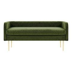 Marsha Velvet Bench in Dainty Green back view - velvet bench by NPD - Whats New Furniture Portland OR