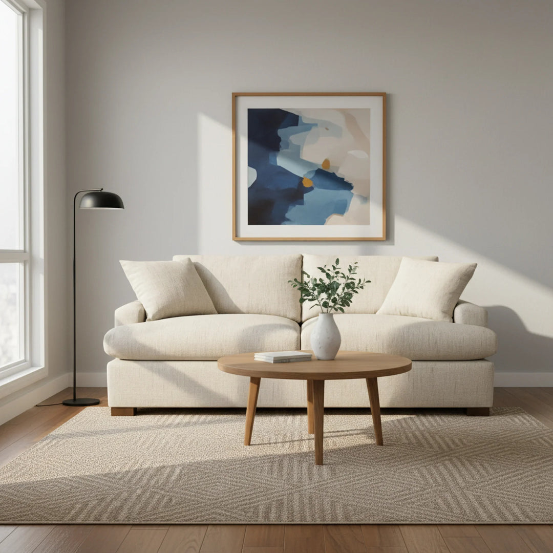 Martha Queen Sofa Bed in Sand back view - queen sleeper sofa by LH Imports - Whats New Furniture Portland OR