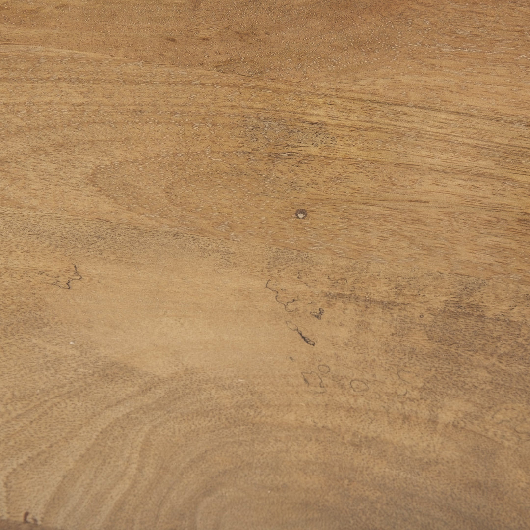 Mattius Accent Table in Light Brown finish detail - solid wood accent table - Whats New Furniture Portland OR