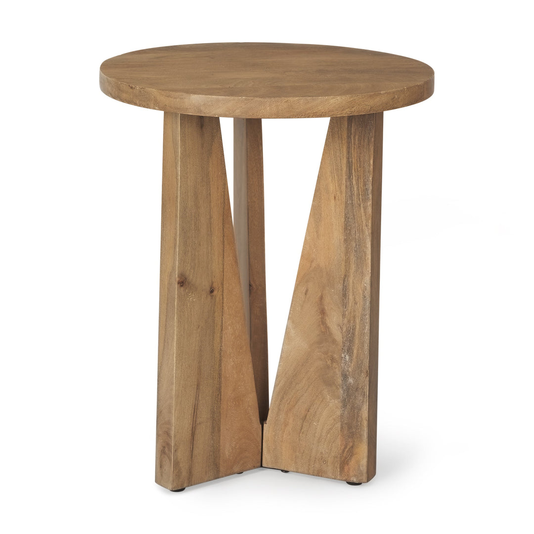 Mattius Accent Table in Light Brown - solid wood accent table - Whats New Furniture Portland OR