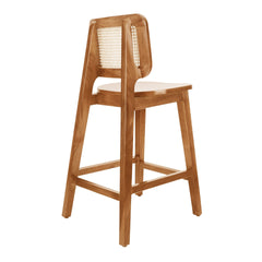 Maury Counter Stool w/ Rattan in Natural cane detail - wood counter stool with rattan by NPD - Whats New Furniture Portland OR