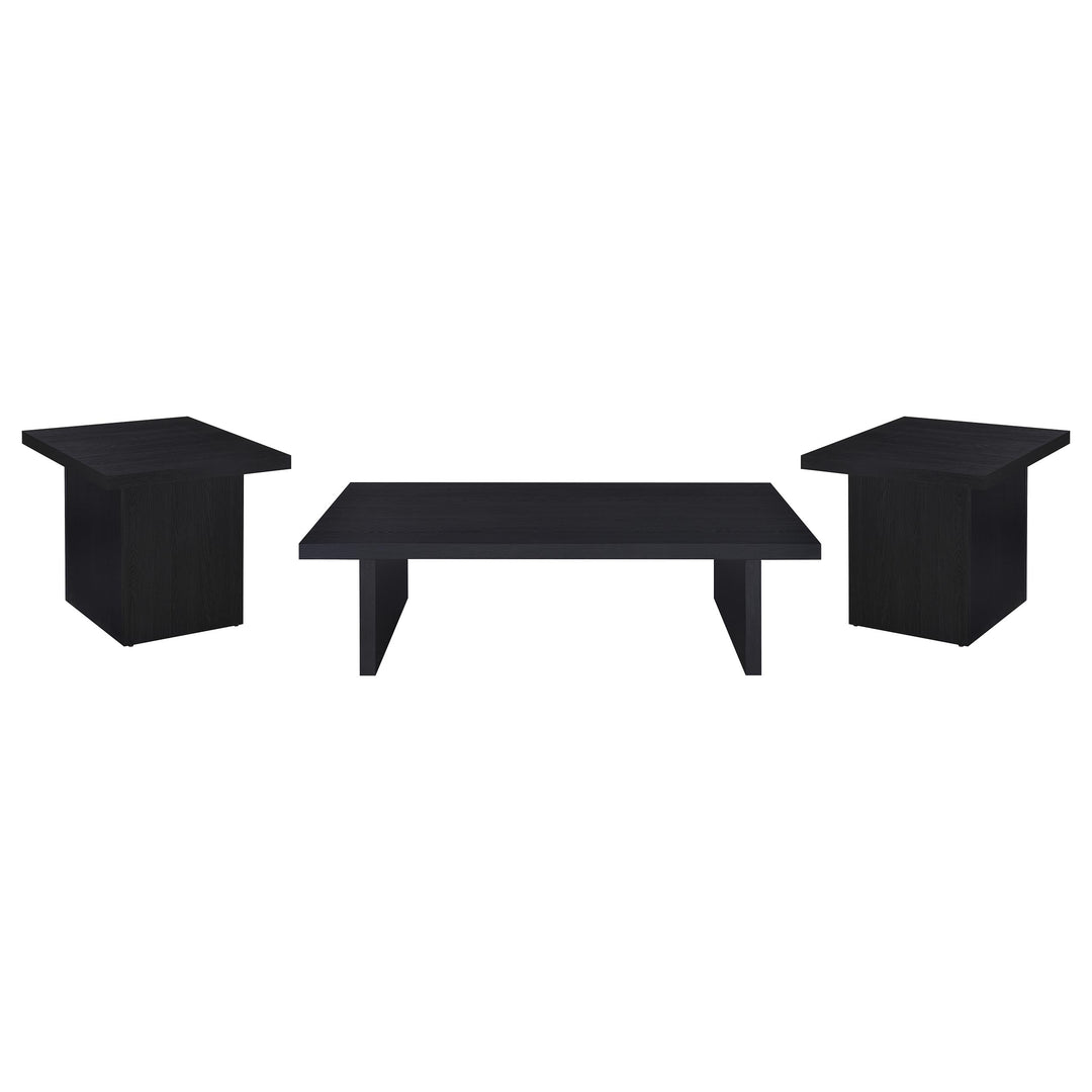 Max 3-piece Rectangular Coffee and End Table Set Black - What&