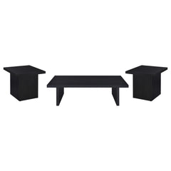 Max 3-piece Rectangular Coffee and End Table Set Black - What&