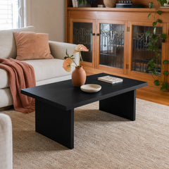 Max 3 Piece Rectangular Coffee And End Table Set Black styled in Portland Montavilla cottage living room - What&