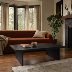 Max Rectangular Engineered Laminate Coffee Table Black styled in Portland Laurelhurst Tudor cottage living room - What&