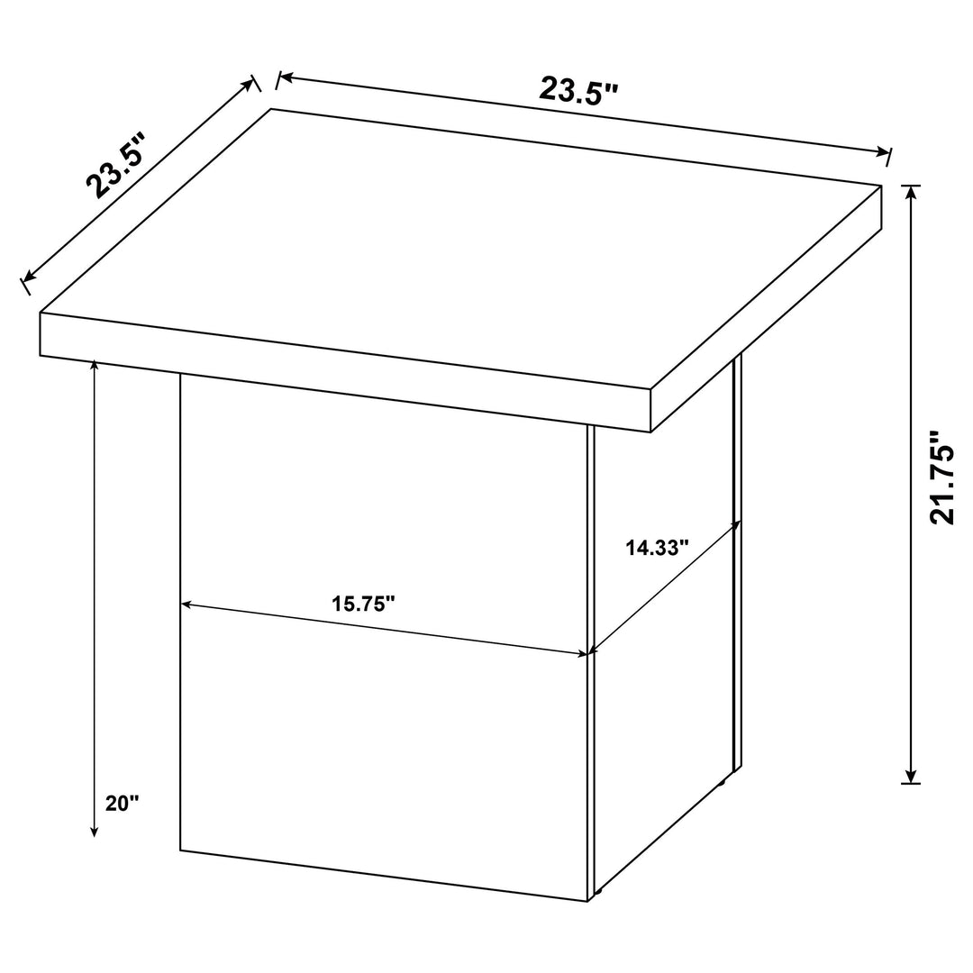 Max Square Engineered Laminate End Side Table Black - What&