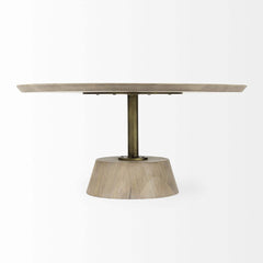 Maxwell Round Coffee Table in Light Brown side view - round coffee table - Whats New Furniture Portland OR