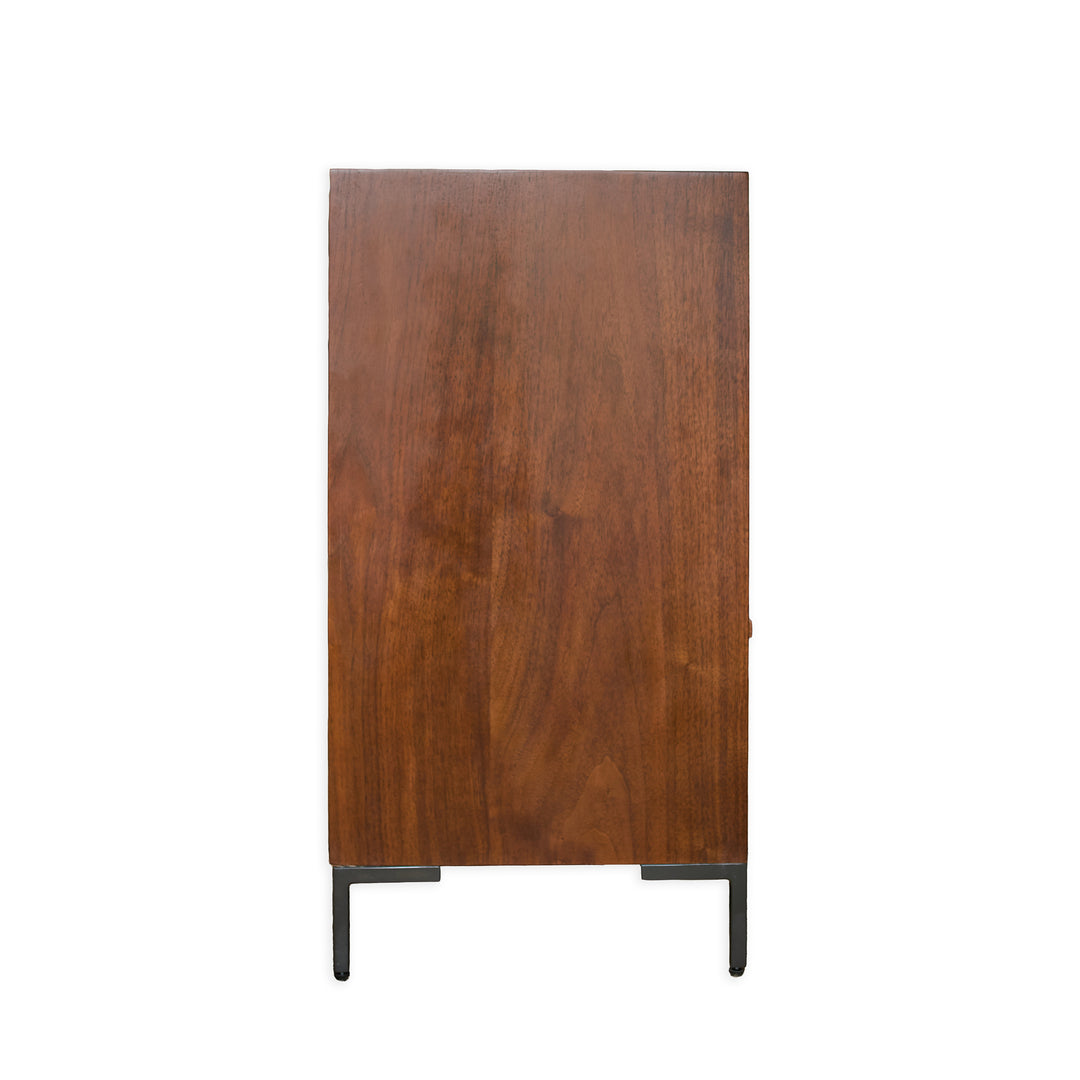 MCM 2 Drawer Console Table detail view 2 - Whats New Furniture - Portland, Oregon