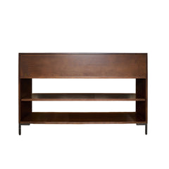 MCM 2 Drawer Console Table detail view - Whats New Furniture - Portland, Oregon