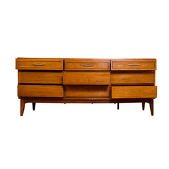 Mid - Century Modern 9 Drawer Dresser detail view 2 - Whats New Furniture - Portland, Oregon