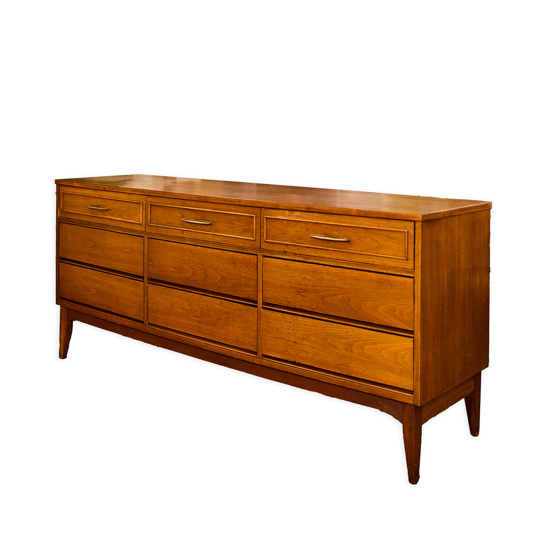 Mid - Century Modern 9 Drawer Dresser detail view - Whats New Furniture - Portland, Oregon